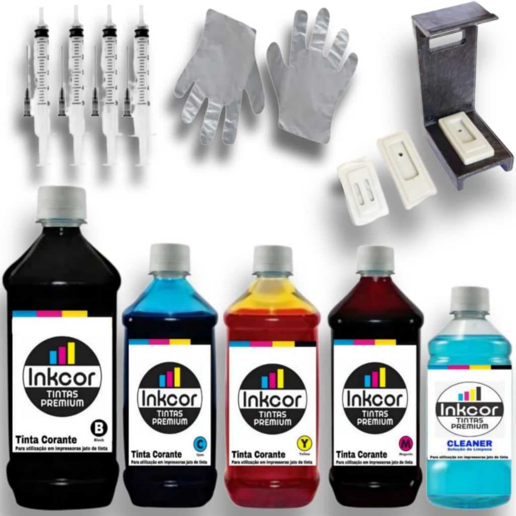 Kit Recarga Cartucho Inkcor 667 667xl Compatível com Impressora HP 2776 2376 6476