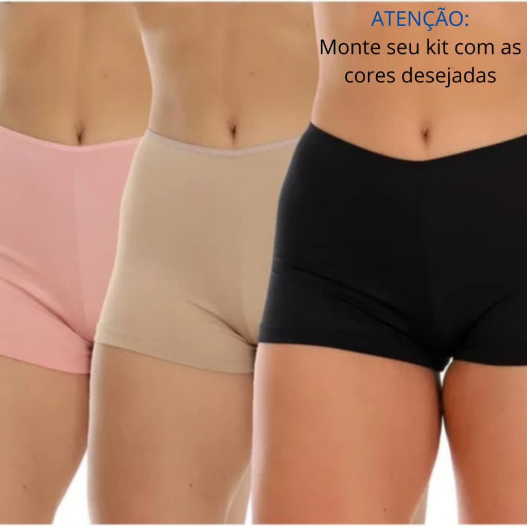 Kit 2 Anágua Shortinho Íntimo Segunda Pele Conforto Lingerie Modeladora Short Curto Short Para Saia e Vestido
