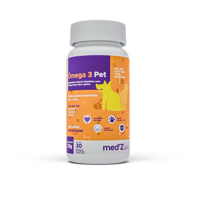 Ômega 3 para Cães e Gatos MEDZ 500mg Promoção Envio Imediato