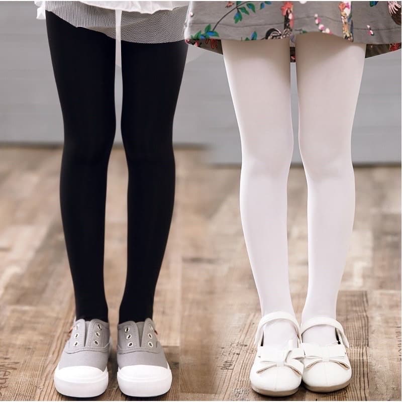 kit com 2 Meias calça infantil Meia Grossa Frio Inverno Menina preta branca 2 a 14 anos