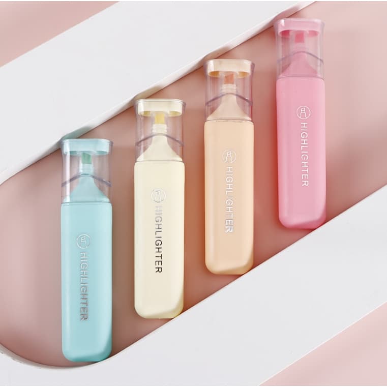 Kit Com 4 Marcador De Canetas Marca Texto Cor Pastel