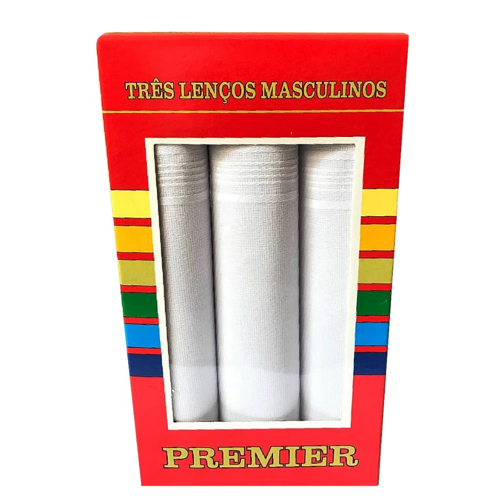 Lenços Masculinos De Bolso Kit 3 Unidades Caixa 32cm 100% Algodão