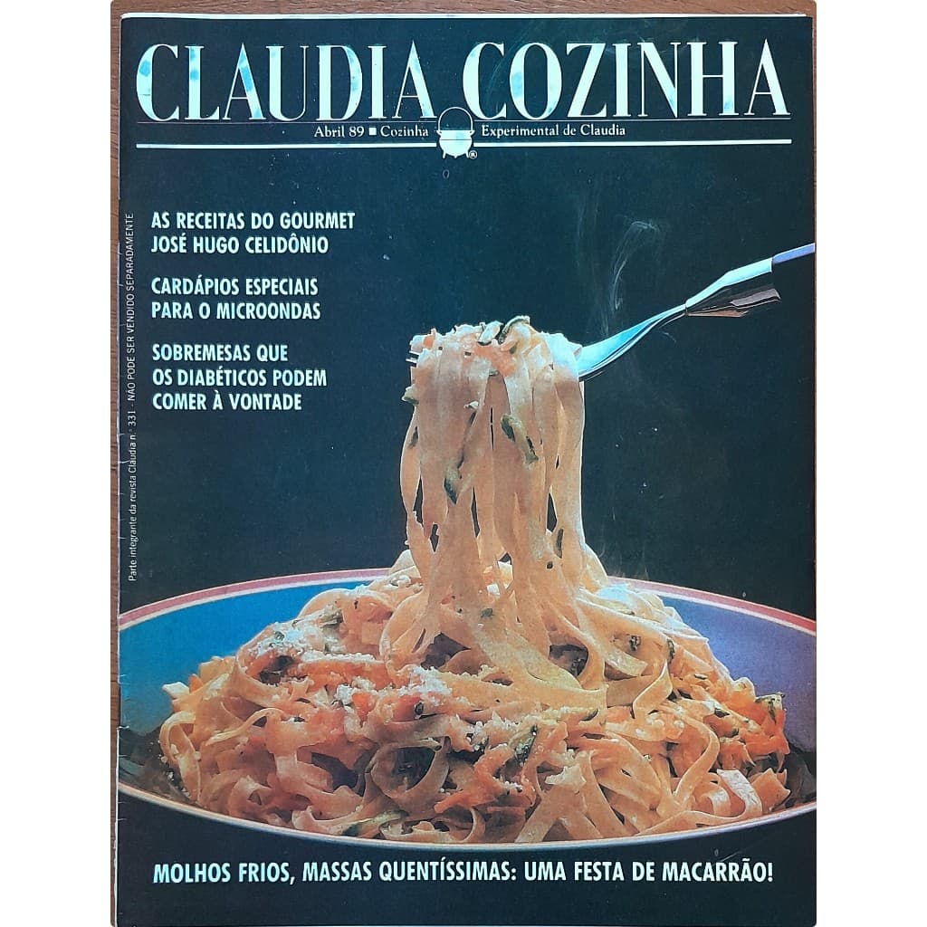 Revista Claudia Cozinha Nº 331 Abril/1989
