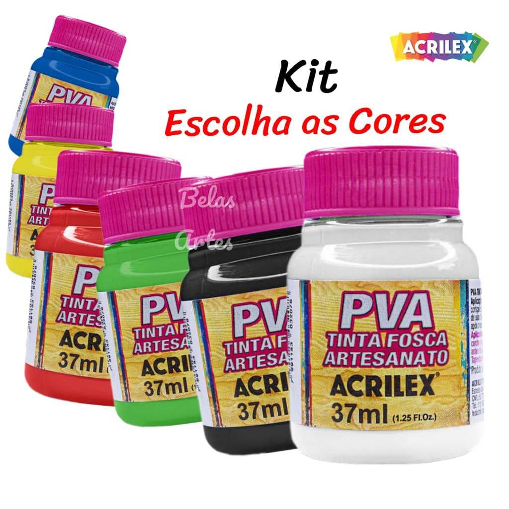 Tinta Pva 37ml Acrilex Unidade ou KIT 2 / 3 / 4 / 6 Tintas (1°Parte)