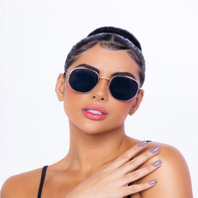 óculos de sol feminino de Unissex Hexagonal lançamento