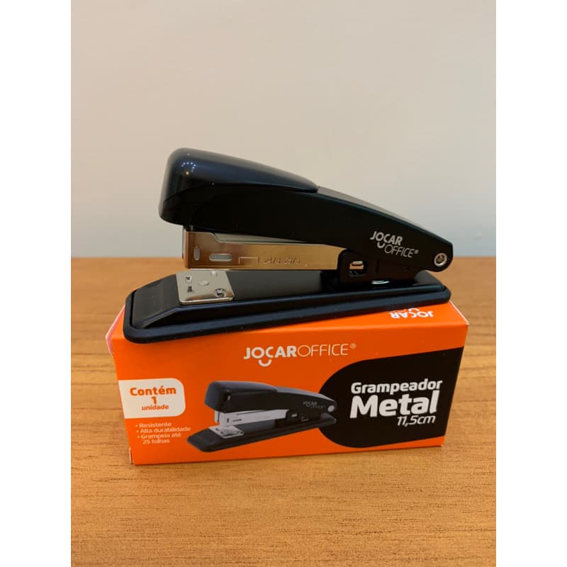 kit Grampeador Metal 11,5 cm + 5.000 Grampos P/ Grampeador Galvanizado 26/6 - Jocar/Leo Leo