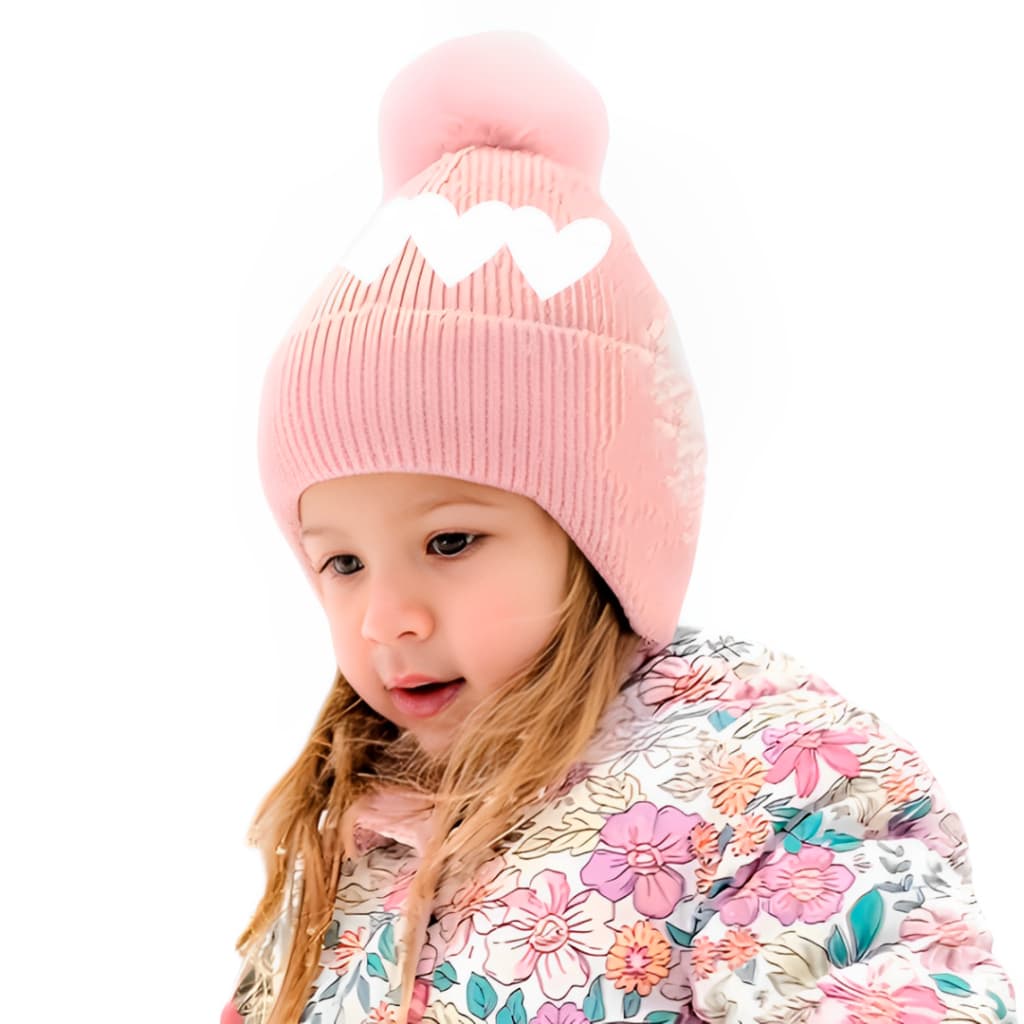 Touca Infantil Unissex Forrada Estampada Com Pompom Macia Quentinha Inverno Modelos Diversos