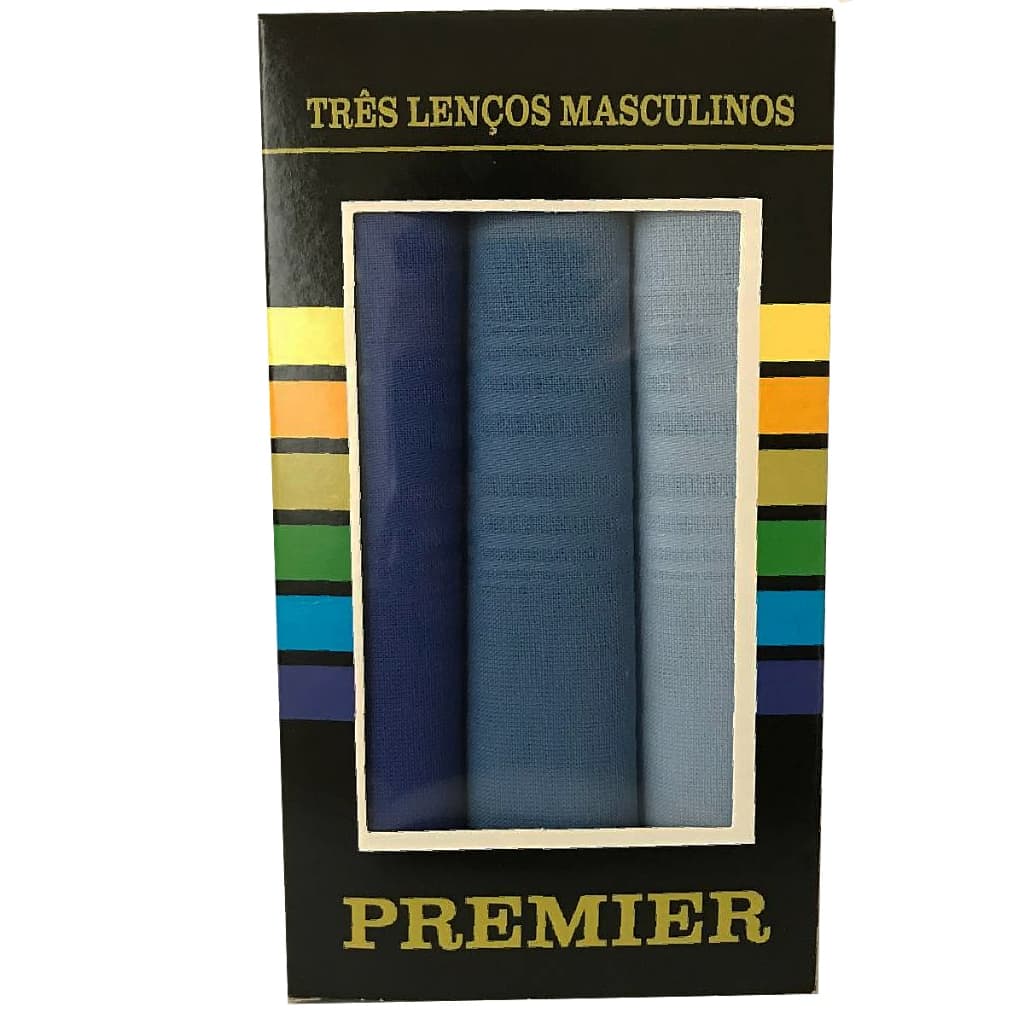 Lenços Masculinos De Bolso Kit 3 Unidades 39cm 100% Algodão Diversas Cores