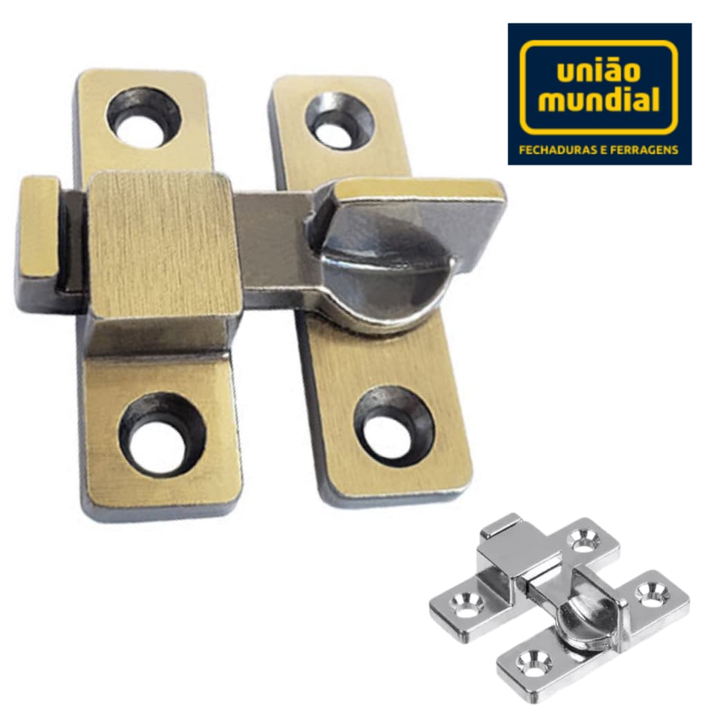 Tranqueta Bico Virado Trinco Fecho Kit Para Porta Janela de Correr e Giro Uniao Mundial Cores