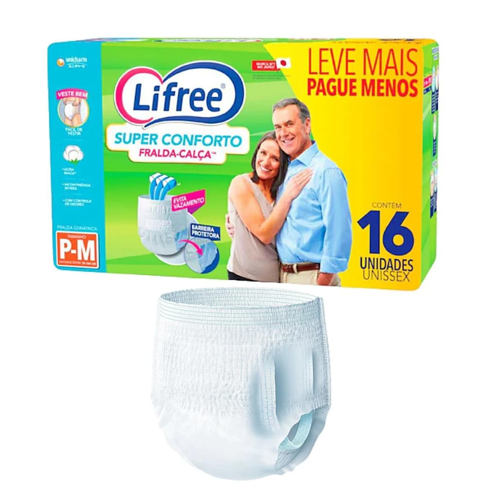 FRALDA-CALCA PANTS LIFREE SUPER CONNFORTO P-M