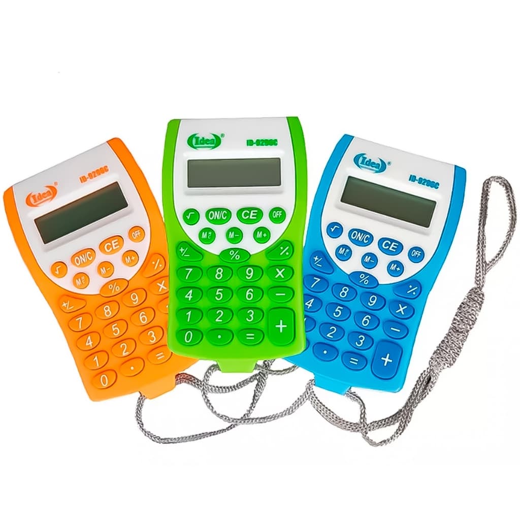 Mini Calculadora de Bolso KK-1660 Display 8 Dígitos Portátil Escritório Escola Colorida