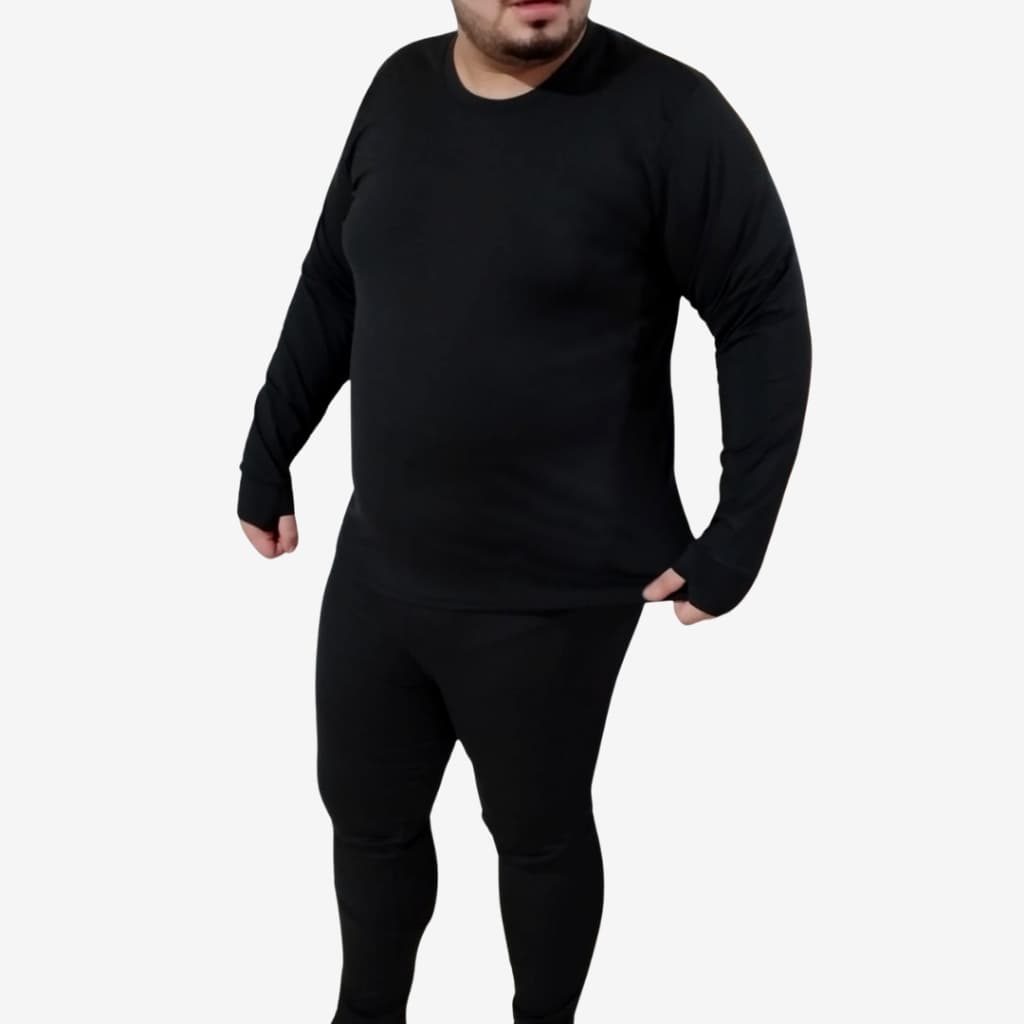 Plus Size Conjunto Térmico Completo Blusa e Calça Forro Fleece P AO G6