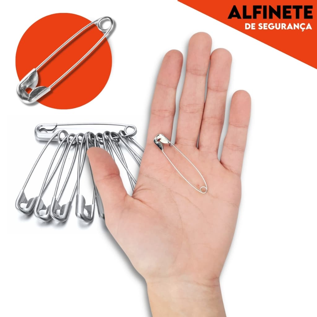 Alfinete de Segurança Ouro/Prata - Pacote com 100/50 Unidades - Mazzal