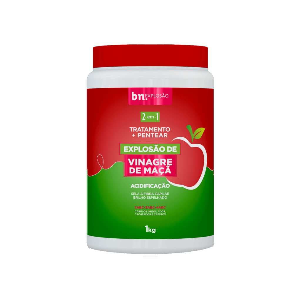 Creme De Tratamento e Pentear Explosão de Vinagre de Maçã de 1kg 2 em 1