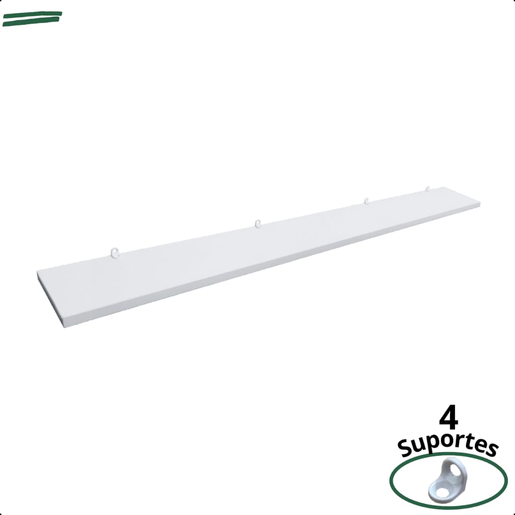 Prateleiras Branca 100X10 Com Suporte Flutuante Mdf  Organizadora Decoração Cozinha Quarto Banheiro