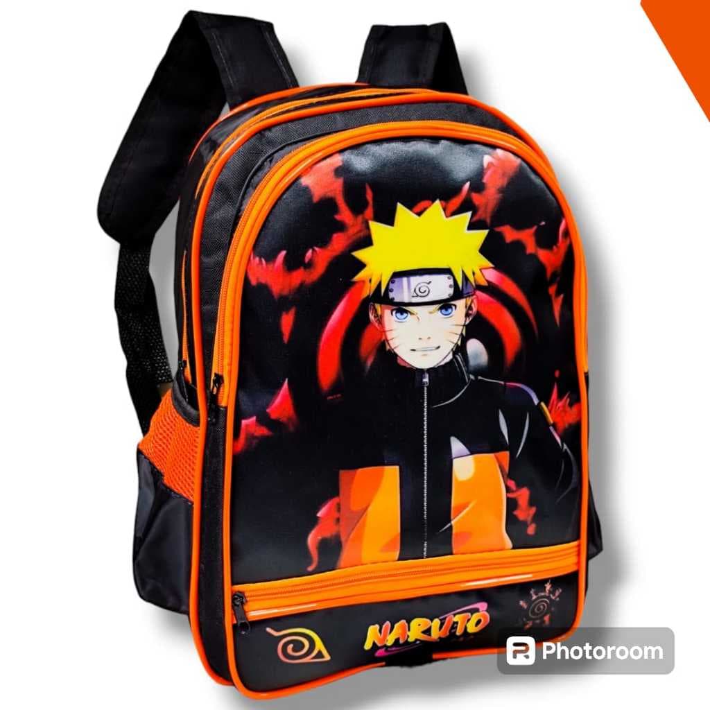 mochila infantil escolar de costa naruto  menino