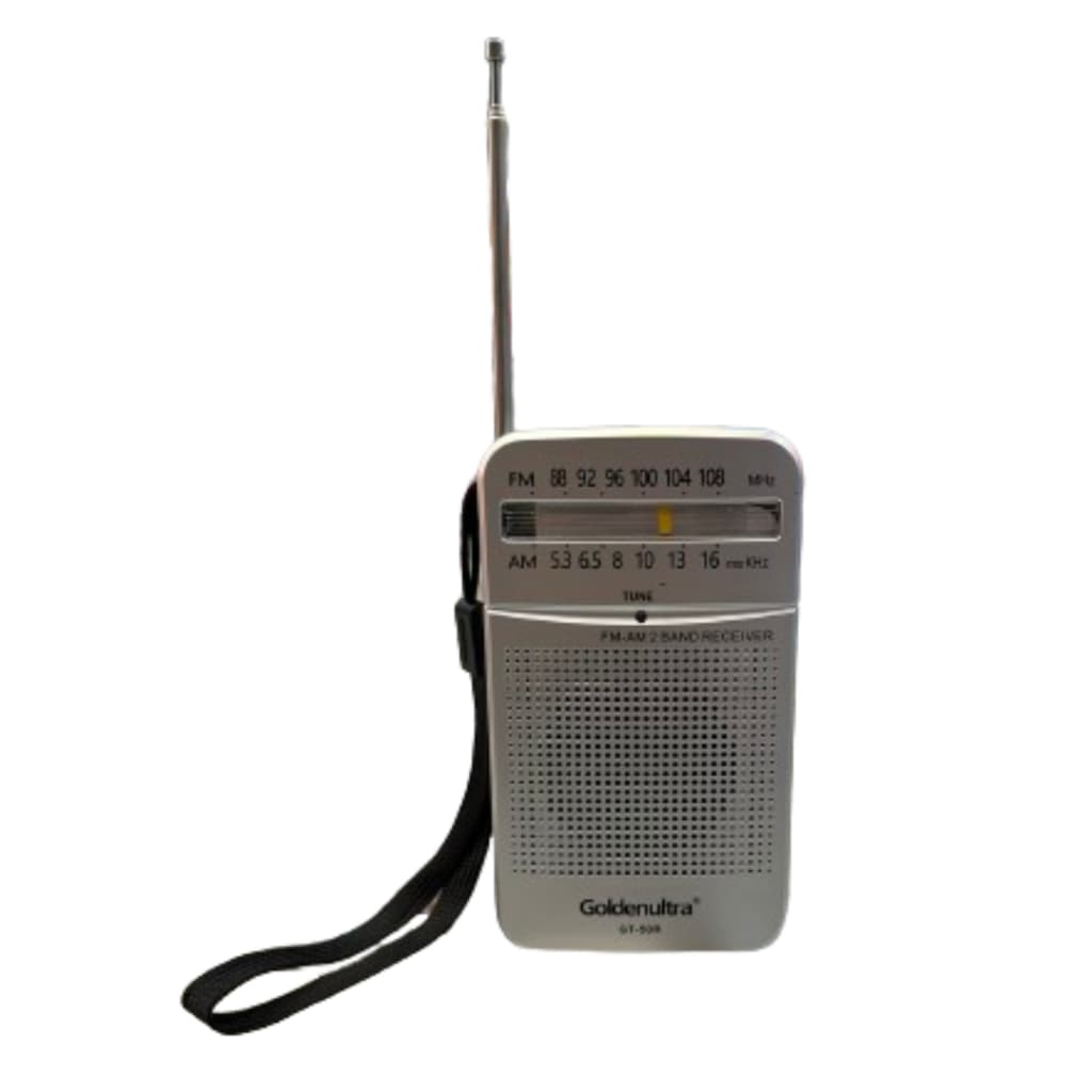 Mini Rádio Portátil Bandas AM e FM Recarregável GT-50R