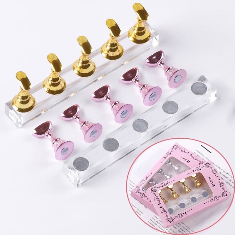 Expositor de Unha Tabuleiro Xadrez 5pçs Magnético Para Manicure