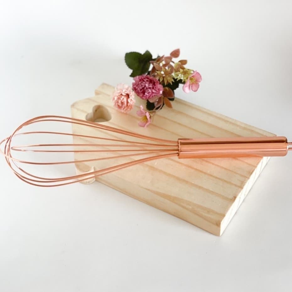 Fouet Batedor de Ovos e Massa Manual Rose Gold 28 cm