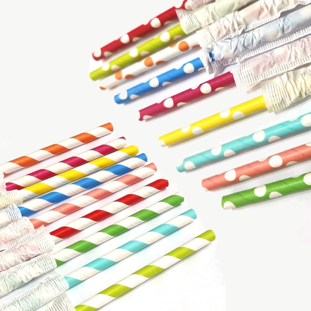 200 Canudos De Papel Coloridos  Para Festa, Drinks, E Topo De Bolos - Biodegradável Melhor Preço