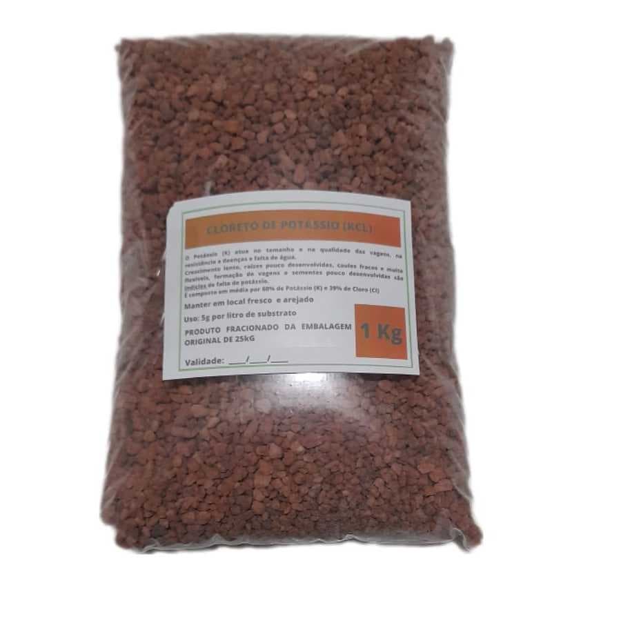 1Kg Adubo Fertilizante Cloreto de Potássio Vermelho Granulado