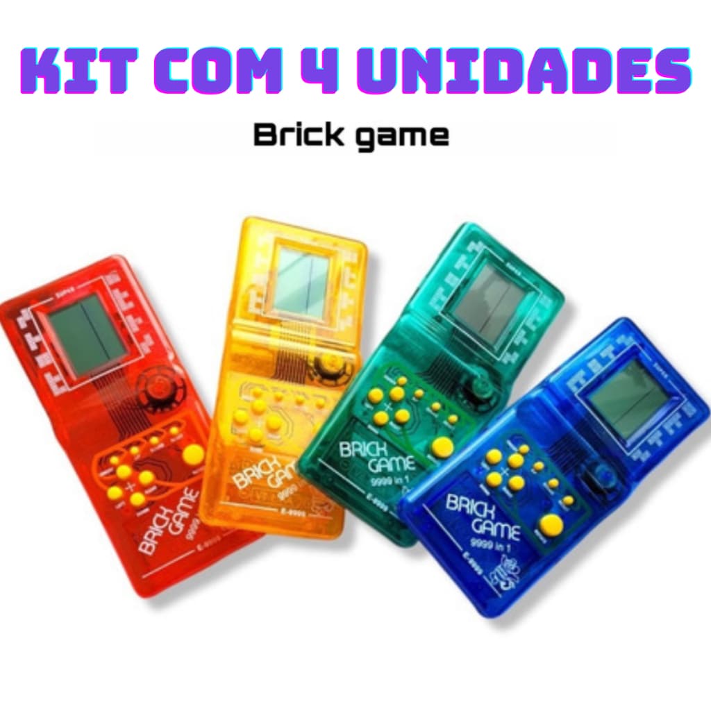 Kit com 4 Super Mini Game Retro Brinck Game Portátil 9999 jogos