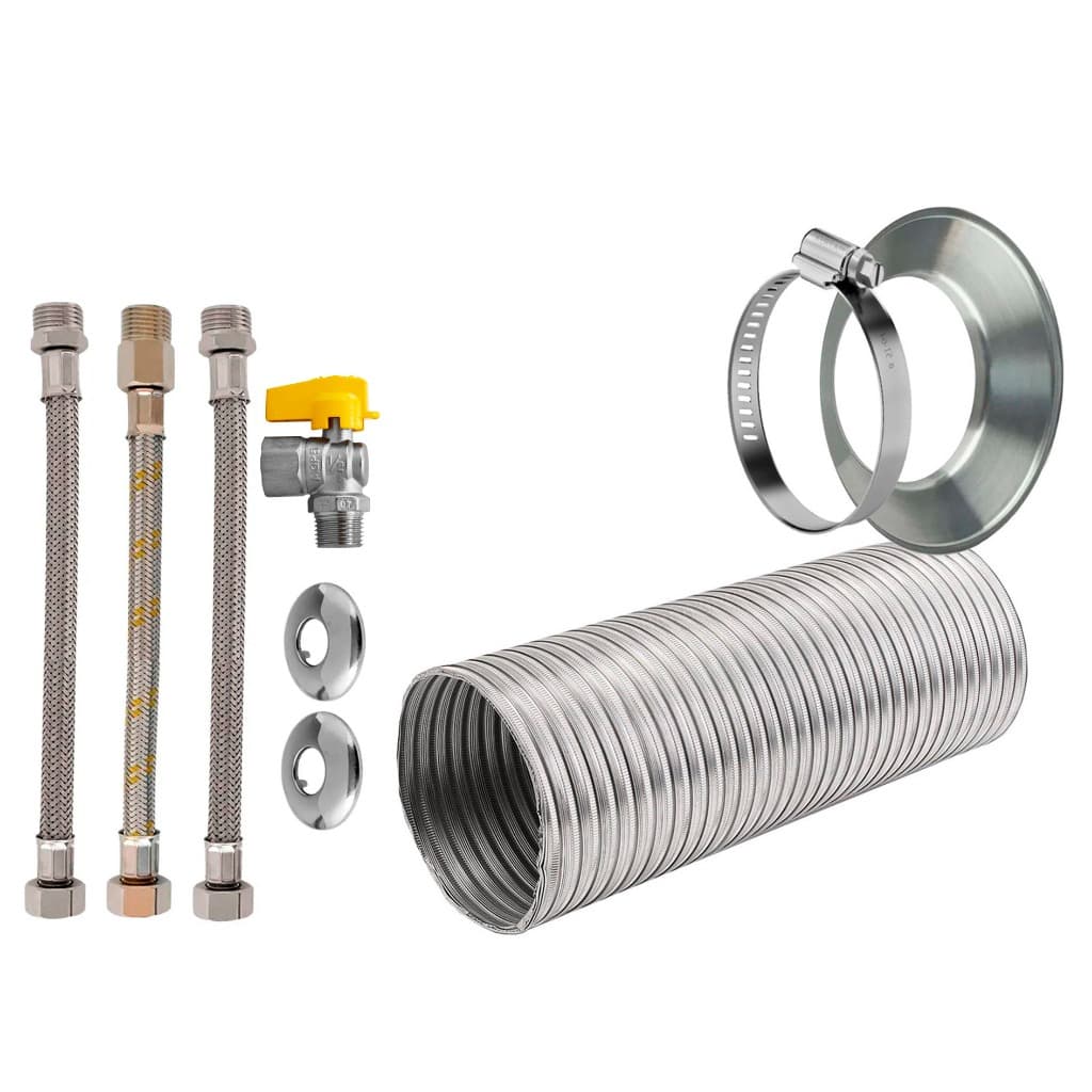 Kit Instalação para Aquecedor A Gás Com Duto Aro e Braçadeira 60mm