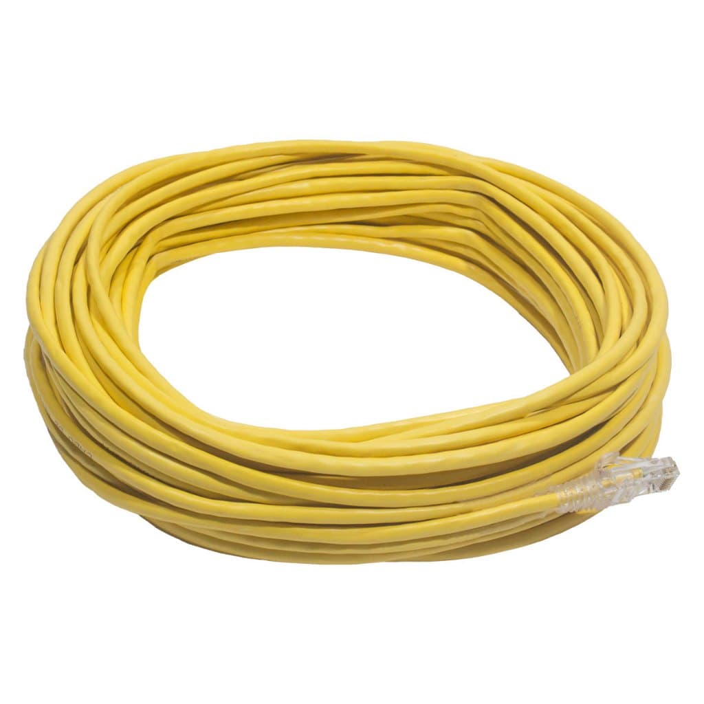 Cabo de Rede CAT5e Amarelo 20 Metros UTP Gigabit Crimpado Pronto 24AWG