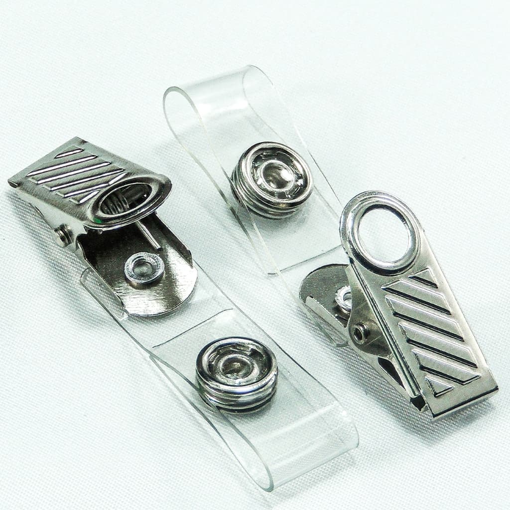 Presilha Jacaré Alça Transparente - Clips Jacaré para Crachá - 10 UN