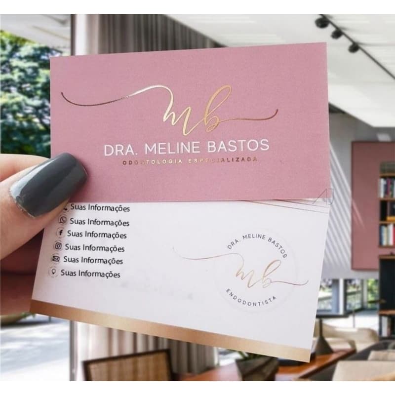 Cartão de Visita 300g - Verniz Localizado - Fundo Fosco | Design Profissional - Escolha sua Arte