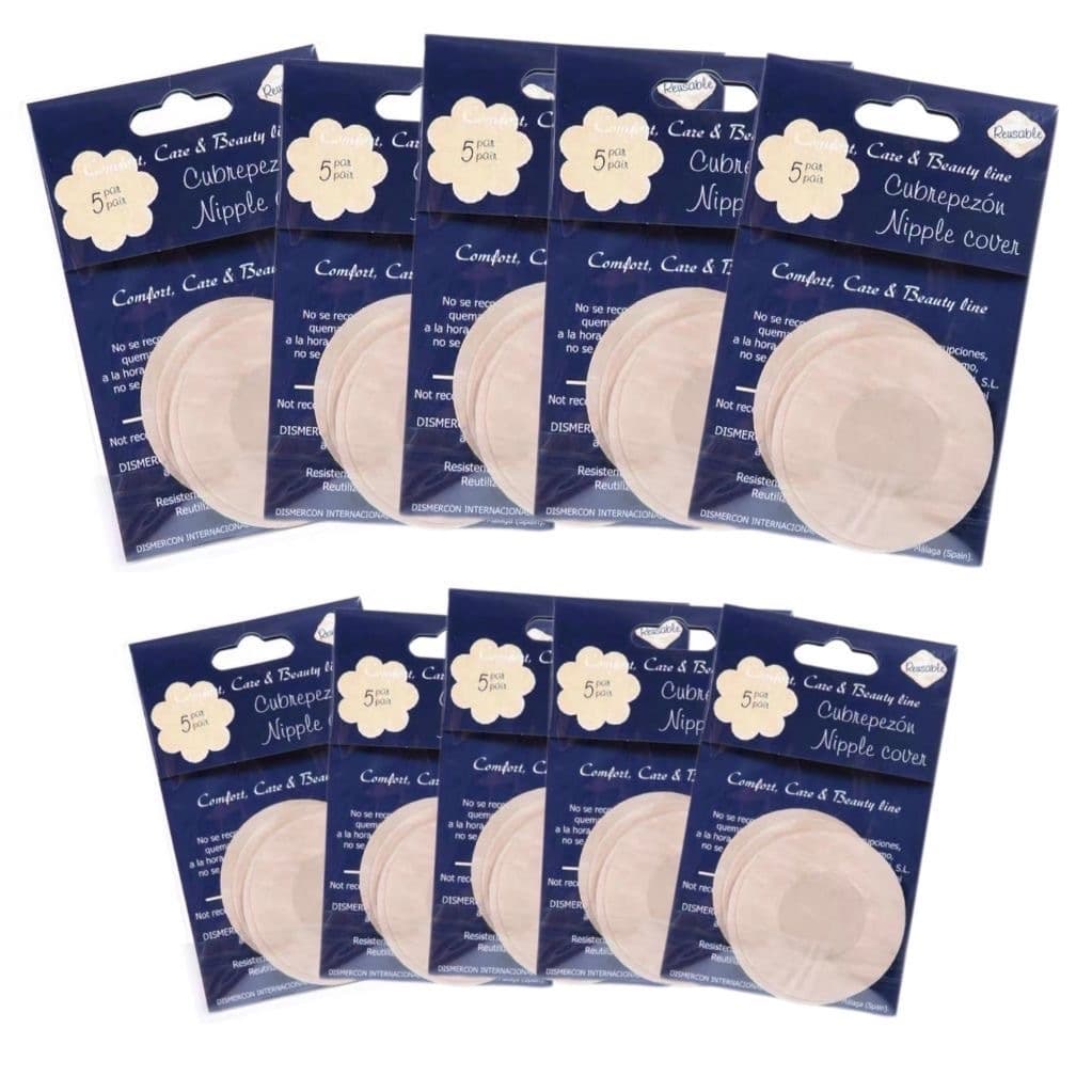 kit Até 100 Tapa-Seios Invisível Adesivo Protetor com 7,5cm de Diâmetro para Tampar Mamilos/Aureola/5PARES