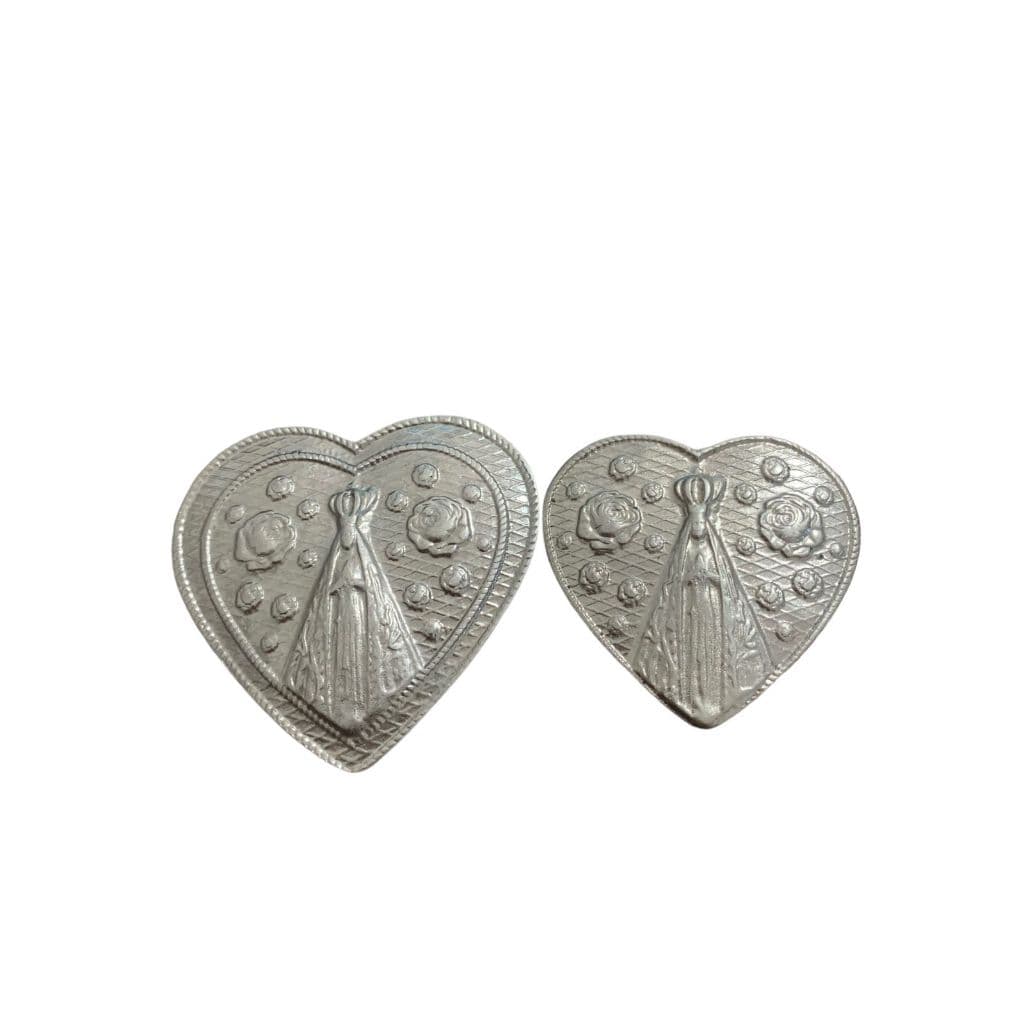 Par De Central  Nossa Senhora Em Zamak Não Alpaca Para Traia