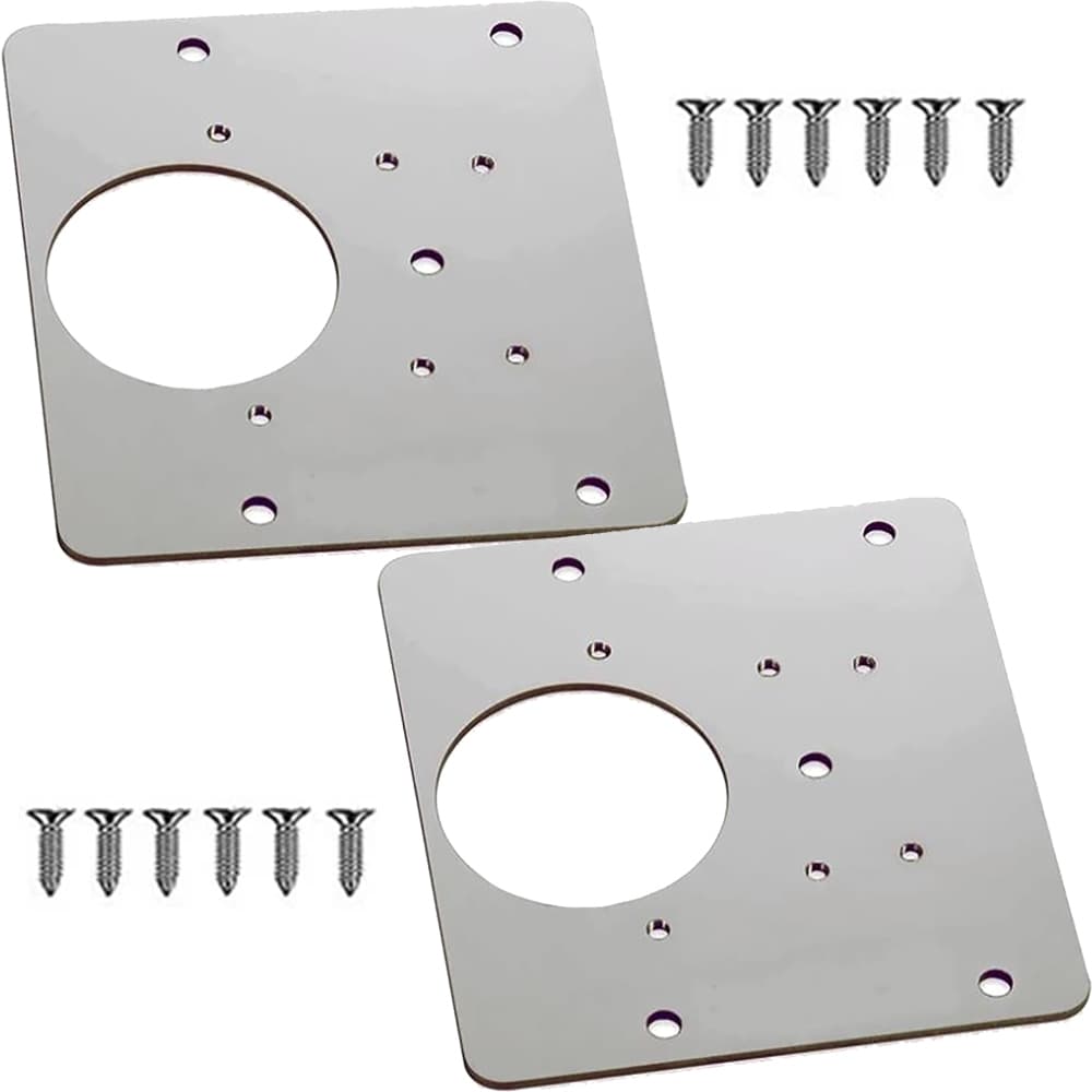 KIt 2 Placas de Reparo de Dobradiças para Móveis Porta Armárion 90x90mm