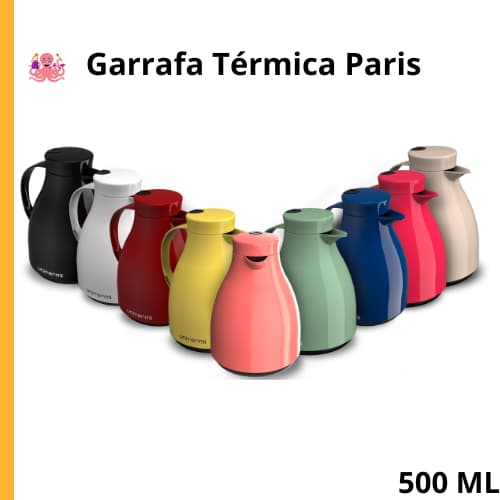 Garrafa Térmica Café Pequena 500ml Bule Uniterm Chá Leite Água Chimarrão Gatilho antigota Paris