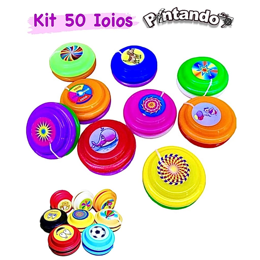 Kit 50 Ioios Brinquedo Infantil Diversas Cores Lembrancinha Para Festas
