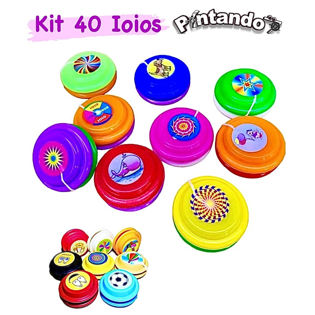 Kit 40 Ioios Brinquedo Infantil Diversas Cores Lembrancinha para Festas
