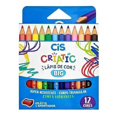Lápis de Cor Jumbo Criatic Cis 12 Cores