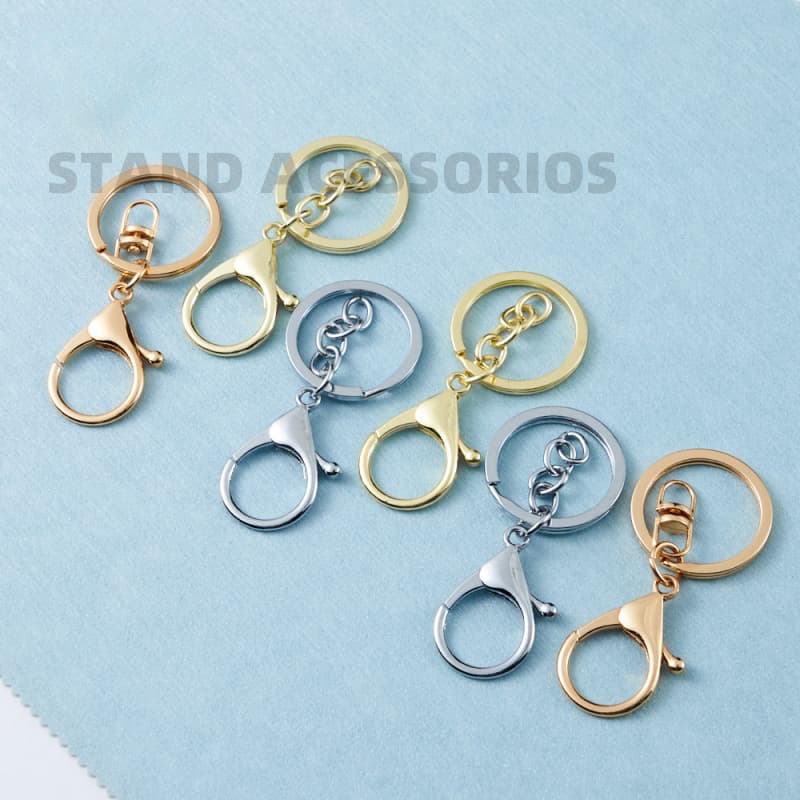 Argola de Chaveiro 30MM 10pçs Com Mosquestão dourado ou niquel