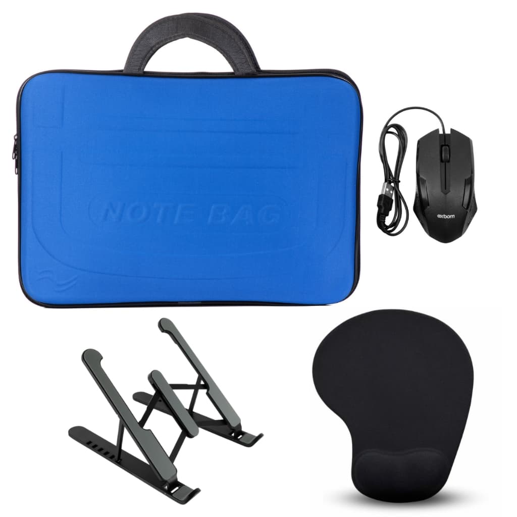 Maleta Para Notebook + Suporte De Mesa + Mousepad + Mouse Usb