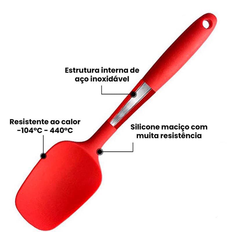 Utensilio Espatula Colher 27x6.5Cm Raspadora Pao Duro De Silicone Decorativa Para Bolo De Cozinha Resistente Multiuso