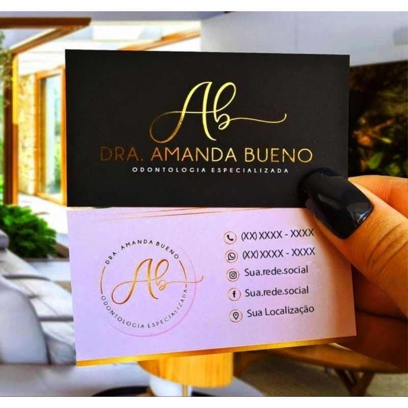 Cartão de Visita Verniz Localizado 1000 unidades