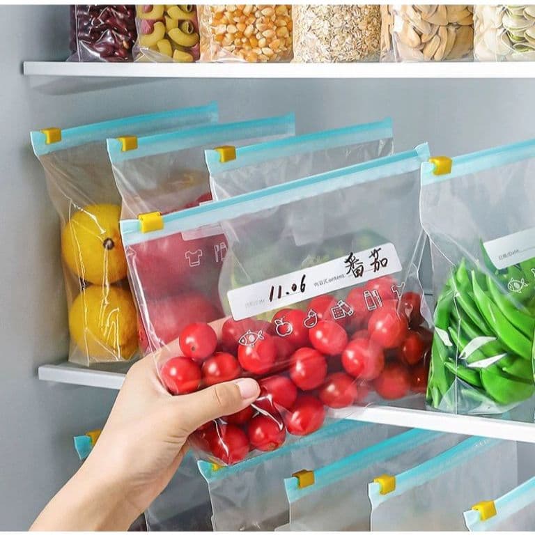 10/15/20 peças saco de plastico para vedacao de alimentos reutilizável Com zíper Legumes, nozes, geladeira