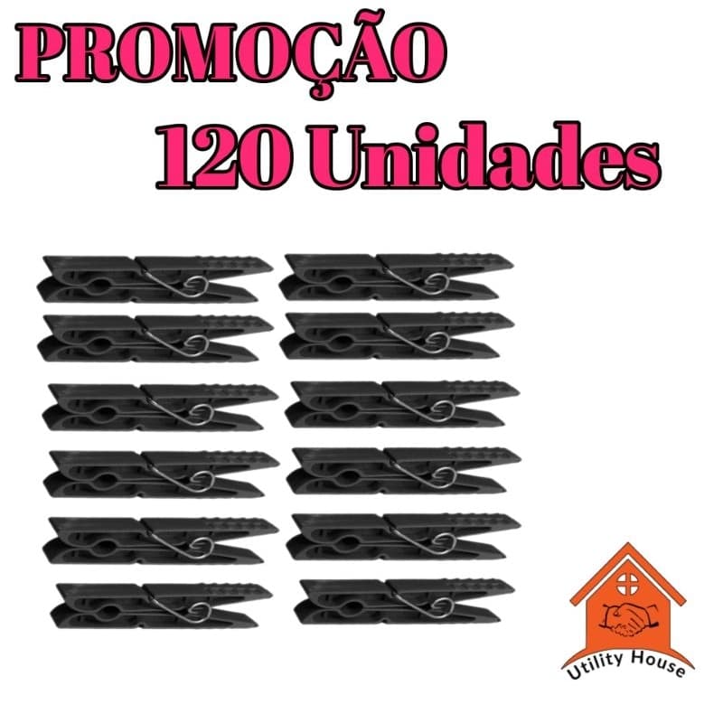 kit 120 Unidades prendedor Plástico cod:001