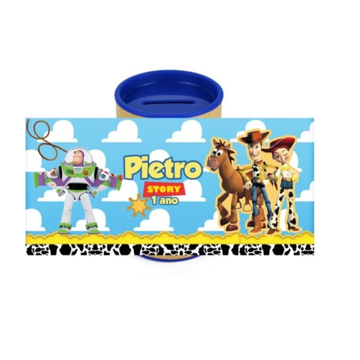 10 Cofrinhos Personalizados com adesivo Festa Toy Story