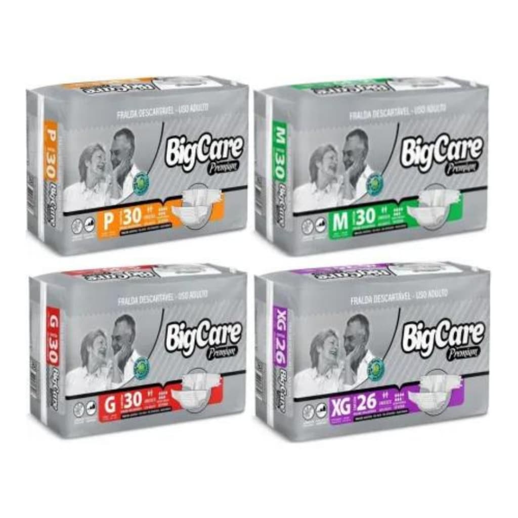 Fralda Descartável Big Care Premium Noturna Todos os Tamanhos