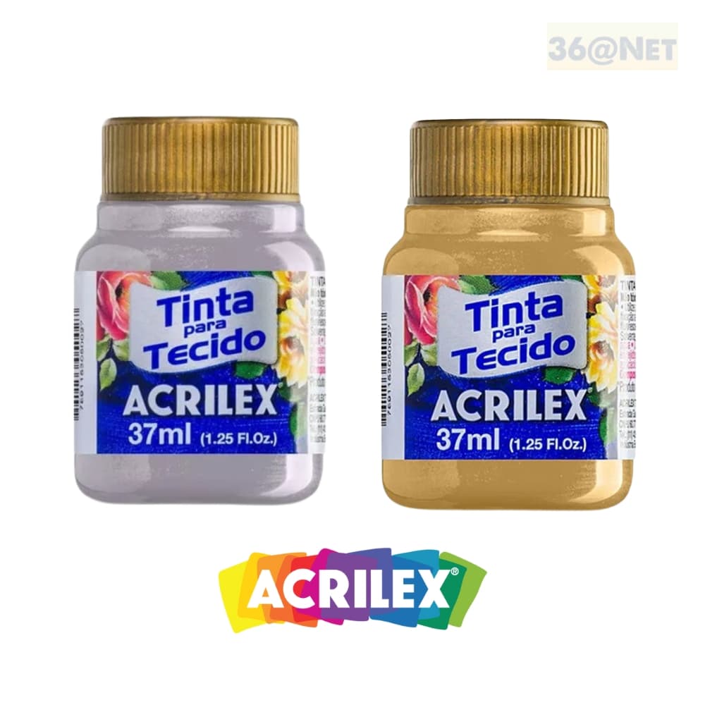 Tinta de Tecido Acrilex Metálica 37ml
