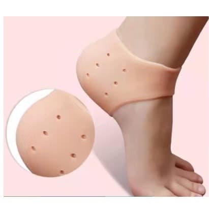 Par Meia Palmilha Silicone Gel Ortopédica Calcanhar Esporão Cor Da Pele