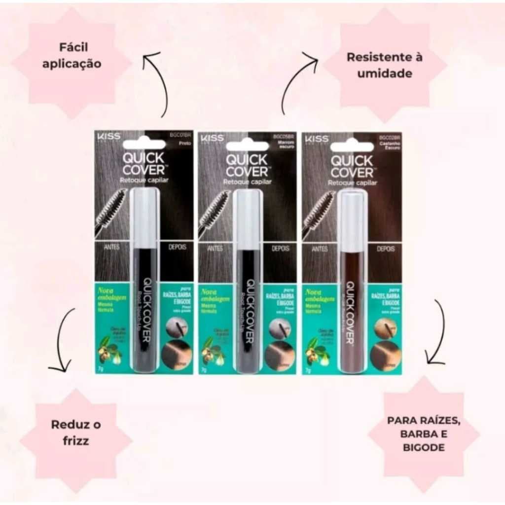 Retoque Capilar Raiz, Barba e Bigode Quick Cover 7g - Kiss New York