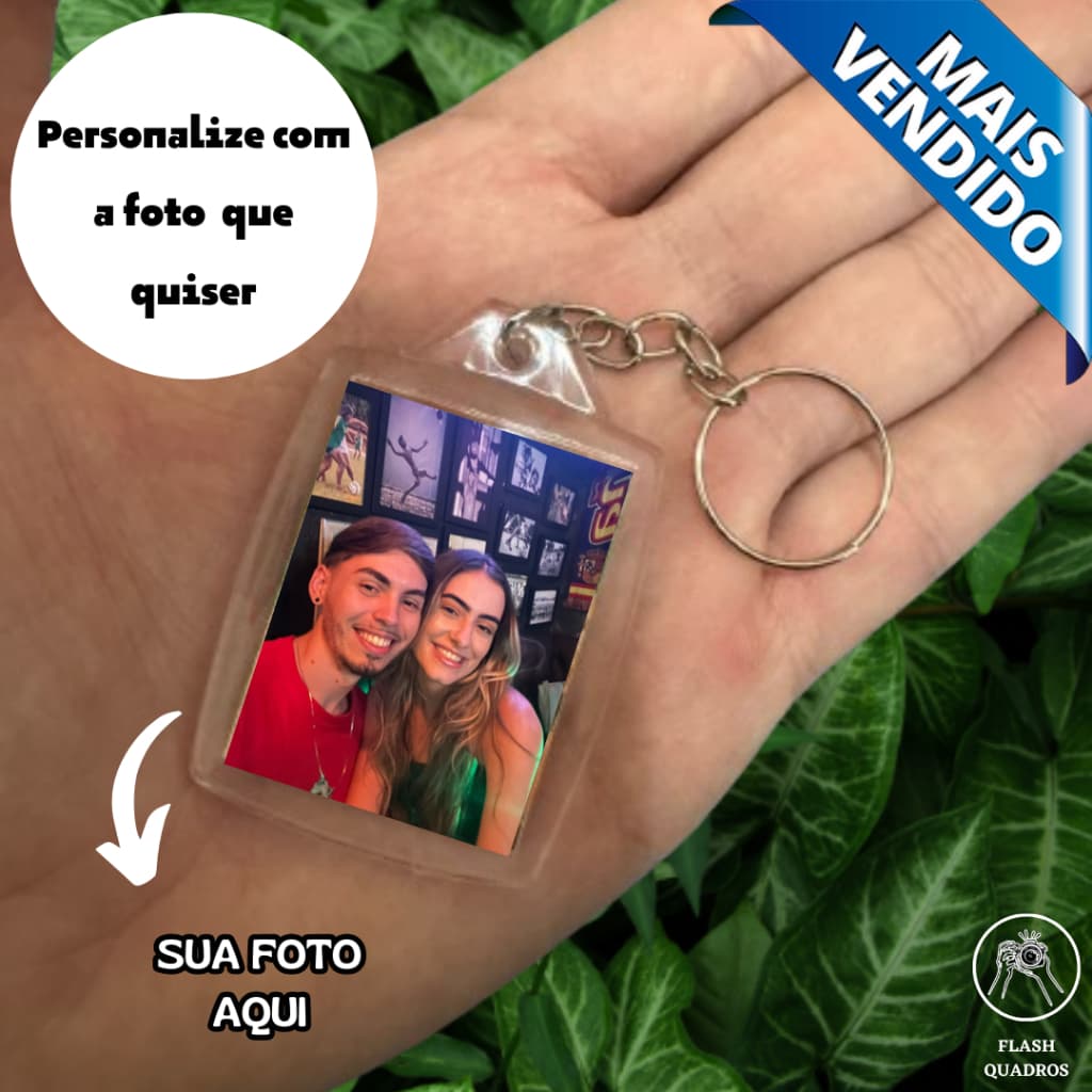 Chaveiro Personalizado com Sua Foto Frente e Verso - FULLL HD
