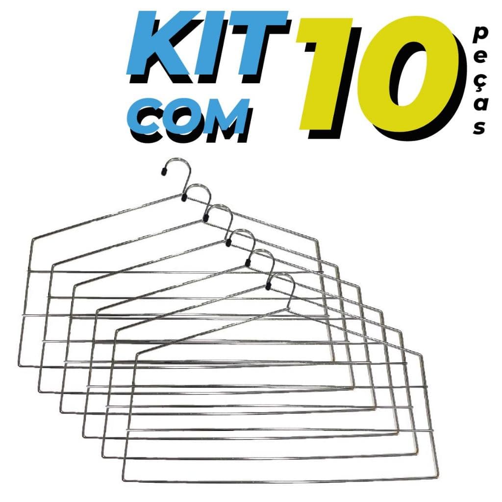 Cabide Triplo Para Calça Aço Inox Organizador Reforçado Multiuso